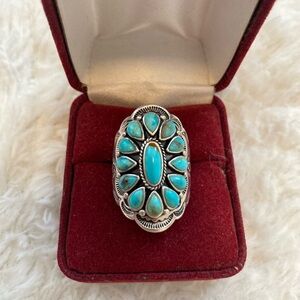 Turquoise & Sterling Silver Western Boho Ring